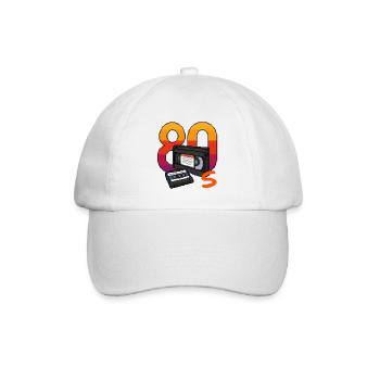 80er Retro - Baseballkappe - Weiß/Weiß - Vorne