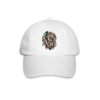 C’est La Vie – Vintage Frankreich Design - Baseballkappe - Weiß/Weiß - Vorne