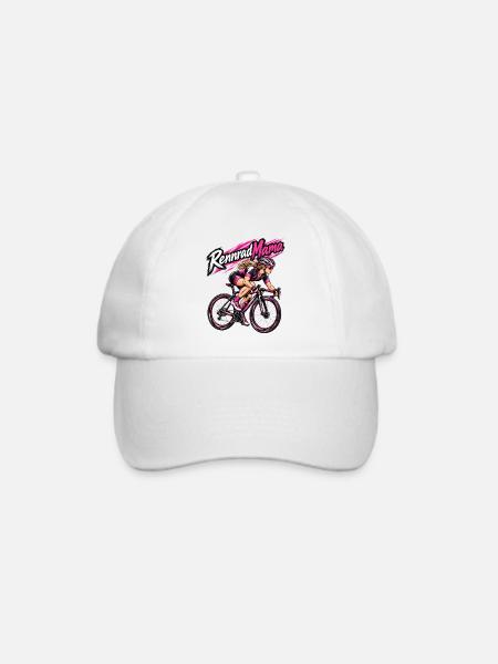 Rennrad Mama Pinkpower Frauen - Baseballkappe - Weiß/Weiß