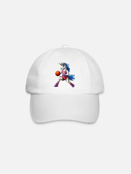 Einhorn Basketball - Baseballkappe - Weiß/Weiß
