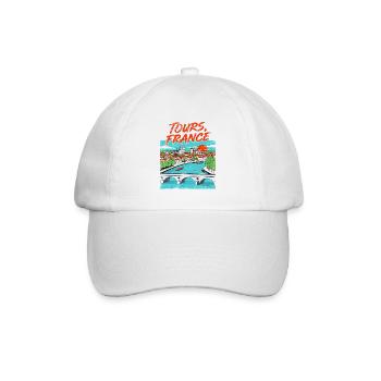 Vintage Style Tours France River Skyline - Baseballkappe - Weiß/Weiß - Vorne