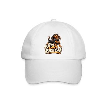 Klein. Laut. Frech. – Dackel  - Baseballkappe - Weiß/Weiß - Vorne