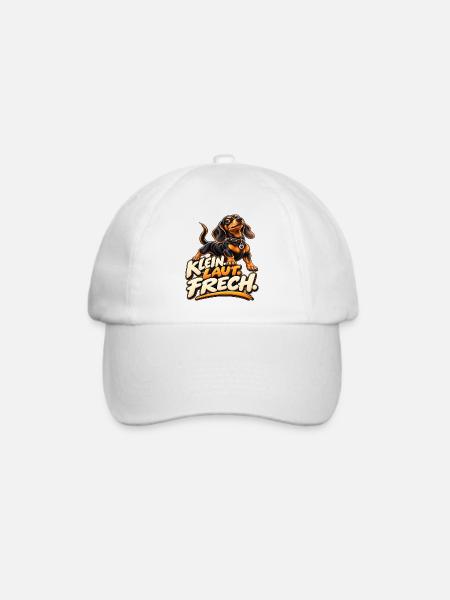 Klein. Laut. Frech. – Dackel - Baseballkappe - Weiß/Weiß
