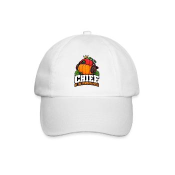 Kürbis Chef Patch Kopfhörer - Baseballkappe - Weiß/Weiß - Vorne