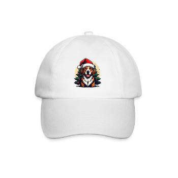 Santa's Favorite Dog Dad Funny Christmas Dog Lover - Baseballkappe - Weiß/Weiß - Vorne
