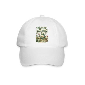 Tea-riffic Day Ahead Tee Liebe Teezeit Geschenk - Baseballkappe - Weiß/Weiß - Vorne