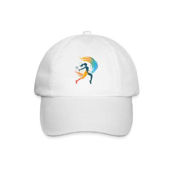 Badmintonspielerin - Baseballkappe - Weiß/Weiß - Vorne