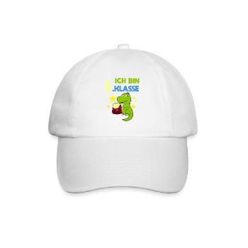 Ich Bin 1.Klasse Dino Erste Klasse 1. Schultag - Baseballkappe - Weiß/Weiß - Vorne