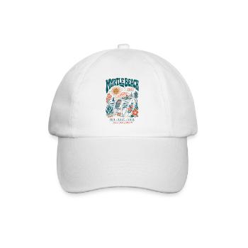 Myrtle Beach Retro Strand 2027 - Baseballkappe - Weiß/Weiß - Vorne