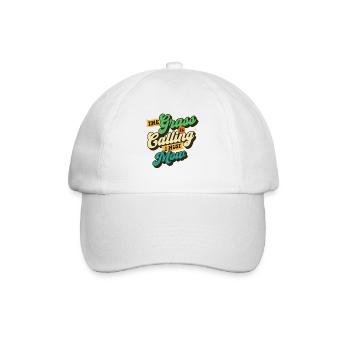 Das Gras ruft, ich muss mähen – Rasenmäher-Geschenk - Baseballkappe - Weiß/Weiß - Vorne