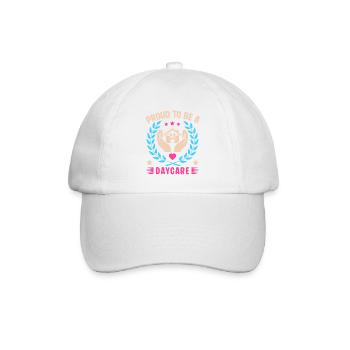 Tagesmutter Proud To Be A Daycare Nanny - Baseballkappe - Weiß/Weiß - Vorne