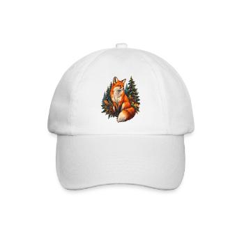 Fuchs Im Wald – Eigenständiges Motiv 1 Von 2 - Baseballkappe - Weiß/Weiß - Vorne