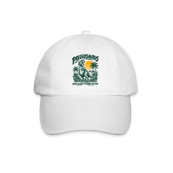 Preggosaurus Schwanger Mamasaurus Babybauch - Baseballkappe - Weiß/Weiß - Vorne