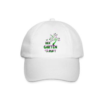 Der Garten ruet – Neongrün & Pink Botanik - Baseballkappe - Weiß/Weiß - Vorne