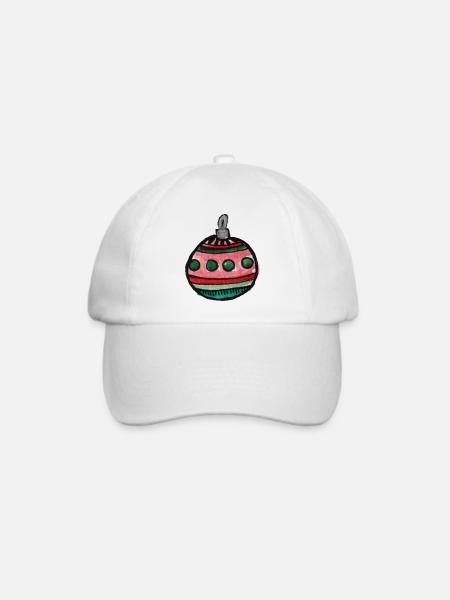 Pastellstreifen-Ornament - Baseballkappe - Weiß/Weiß
