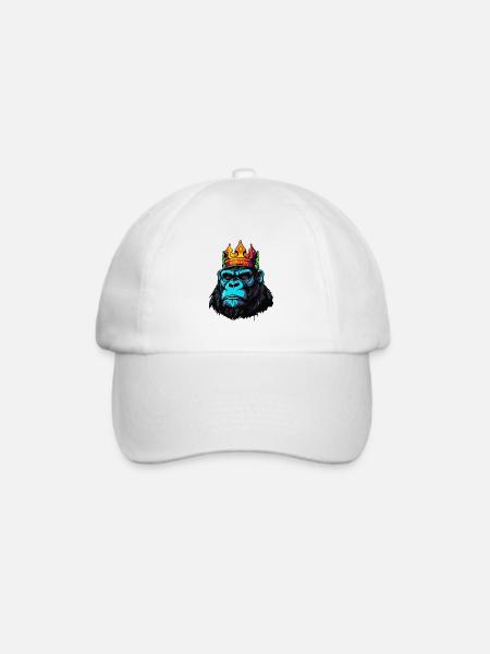 König Gorilla - Baseballkappe - Weiß/Weiß