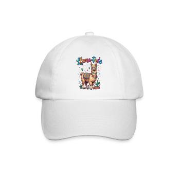 Llama-tude Lustiges Llama Alpakas Design - Baseballkappe - Weiß/Weiß - Vorne