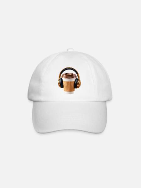 Musik mit Kaffee - Baseballkappe - Weiß/Weiß