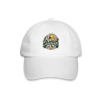 Muttertag - Mama wundervoll seit Tag eins - Baseballkappe - Weiß/Weiß - Vorne