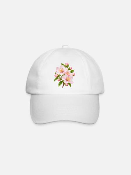 Rosa Sakura-Blüten-Strauß - Baseballkappe - Weiß/Weiß