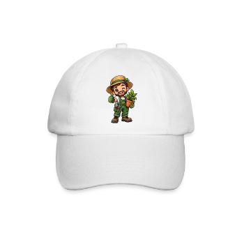 Gärtner Kawaii Style – Süßes Gartenmotiv - Baseballkappe - Weiß/Weiß - Vorne