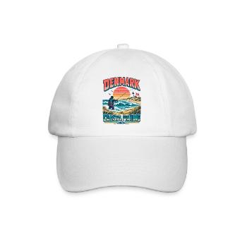 Dänemark Küstenfischen - Baseballkappe - Weiß/Weiß - Vorne