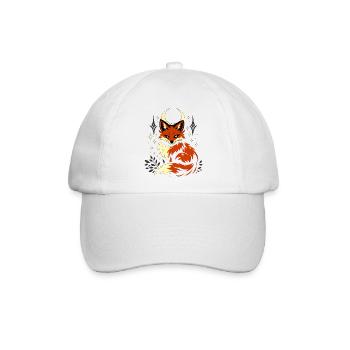 Mondfuchs im Sternenglanz - Baseballkappe - Weiß/Weiß - Vorne