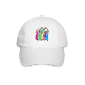 Geburtstagsgruppe Einhorn Regenbogen Süßer Kawaii - Baseballkappe - Weiß/Weiß - Vorne