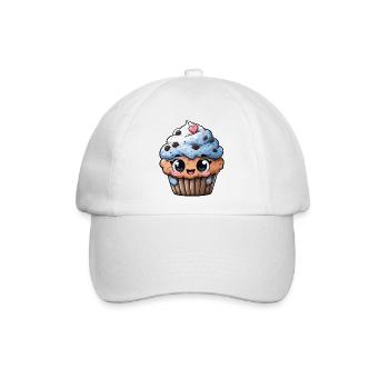 Kawaii Cupcake Herzglück - Baseballkappe - Weiß/Weiß - Vorne