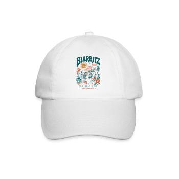 Biarritz 2026 Surf Insel Vibes - Baseballkappe - Weiß/Weiß - Vorne