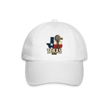 Texas Vintage Flagge Windrad 1845 - Baseballkappe - Weiß/Weiß - Vorne