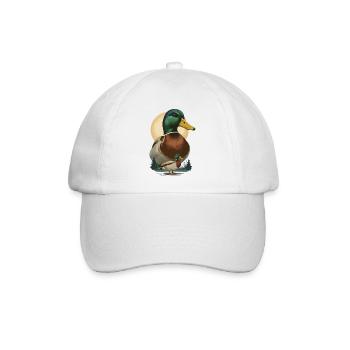 Duo Ente im Abendlicht - Baseballkappe - Weiß/Weiß - Vorne