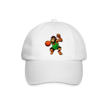 Schimpansen Basketballerin / Basketball Affe - Baseballkappe - Weiß/Weiß - Vorne