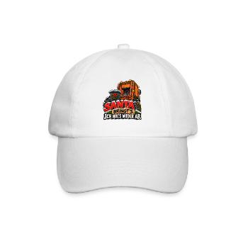 Müllmann Müllabfuhr lustiges Weihnachtsmotiv - Baseballkappe - Weiß/Weiß - Vorne