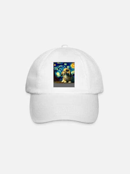 Zwergwidder Kaninchen Starry Night - Baseballkappe - Weiß/Weiß