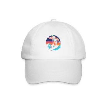 90er Jahre Snowboarder - Baseballkappe - Weiß/Weiß - Vorne