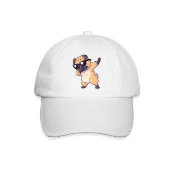 Mops Dab - Baseballkappe - Weiß/Weiß - Vorne