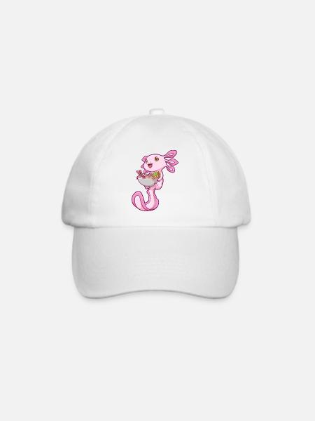 Axolotl Ramen - Baseballkappe - Weiß/Weiß