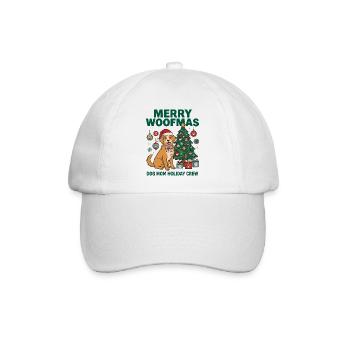 Fröhliche Woofmas Hundemama-Weihnachtscrew - Baseballkappe - Weiß/Weiß - Vorne