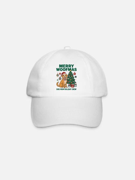 Fröhliche Woofmas Hundemama-Weihnachtscrew - Baseballkappe - Weiß/Weiß