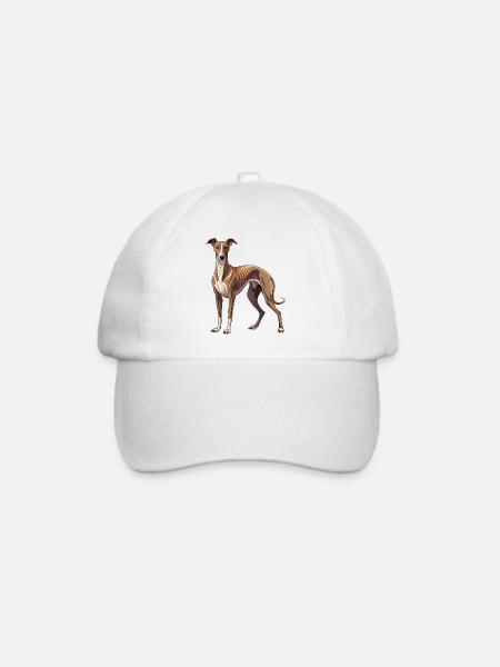 Whippet Dog - Baseballkappe - Weiß/Weiß