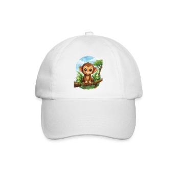 Süßer Babyaffe im Dschungel – Aquarell - Baseballkappe - Weiß/Weiß - Vorne