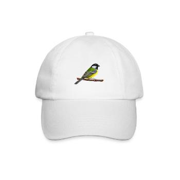 Gartenvögel Amsel Spatz Blaumeise Retro Vögel - Baseballkappe - Weiß/Weiß - Vorne