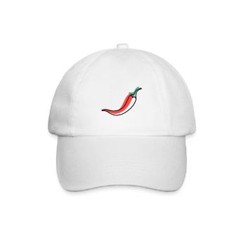 Chilischote Schote - Baseballkappe - Weiß/Weiß - Vorne