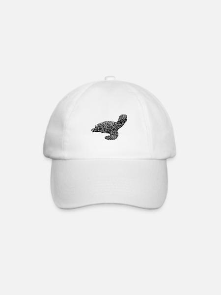 Elegante vintage Wasserschildkröte - Baseballkappe - Weiß/Weiß