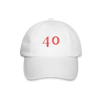40 JAHRE. 40-jähriges JUBILÄUM. JUBILÄUM 40 JAHRE. 40 - Baseballkappe - Weiß/Weiß - Vorne