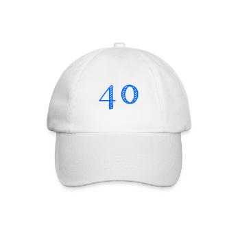 40 JAHRE. 40-jähriges JUBILÄUM. JUBILÄUM 40 JAHRE. 40 - Baseballkappe - Weiß/Weiß - Vorne
