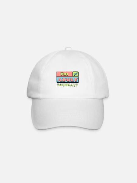 Ich bin ein erwachsenes technisch lustiges Geschenk zum 18. Geburtstag - Baseballkappe - Weiß/Weiß