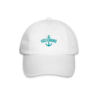Küstenkind Anker Maritim Meer Leuchtturm Rügen - Baseballkappe - Weiß/Weiß - Vorne