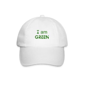 I am GREEN - Umweltbewusstsein - Baseballkappe - Weiß/Weiß - Vorne